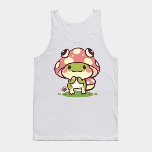 Frog with Red Mushroom Hat Tank Top